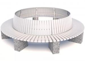Скамейка бетонная Евро 1 круг со спинкой
