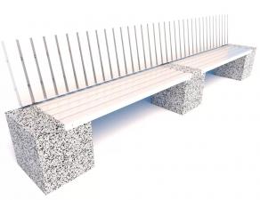 Скамейка бетонная Евро 2 Лайн со спинкой