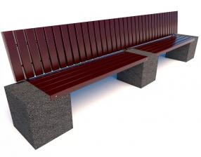 Скамейка бетонная Евро 2 Лайн со спинкой