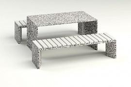 Комплект бетонный  уличный стол и стулья Сочи